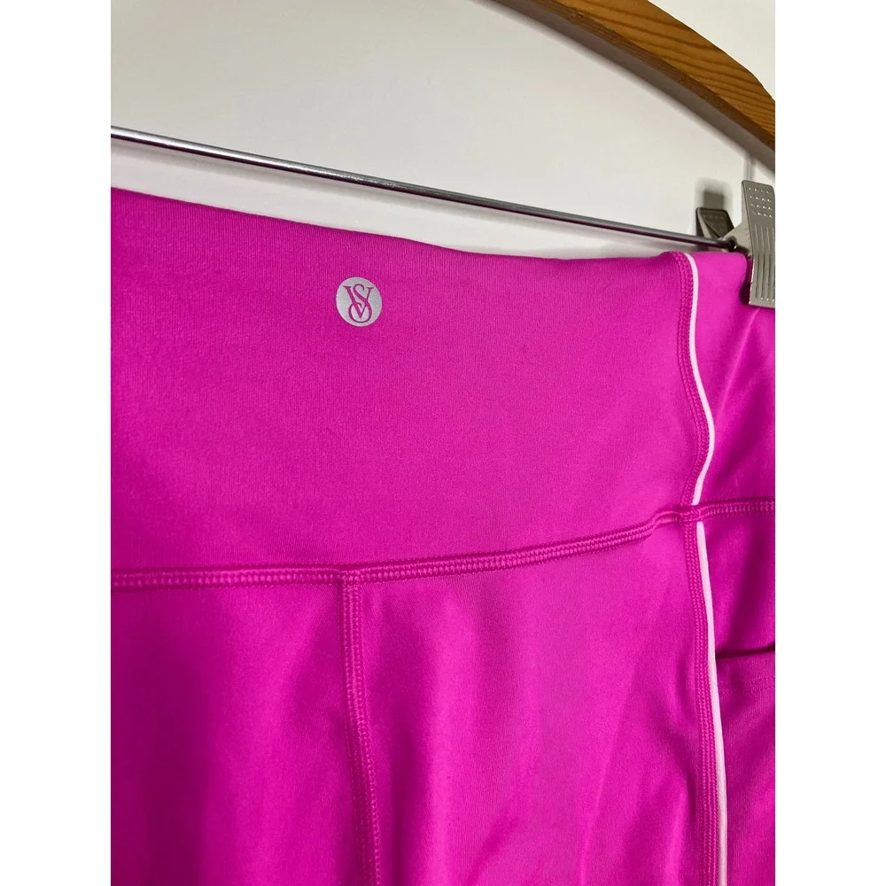 Victoria's Secret Leggings Womens L Short Pink Excellent Pockets Piping Cropped